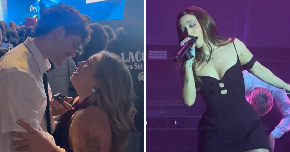 El pedido que se coló entre acordes: una pareja se comprometió mientras Ángela Torres cantaba «Vértigo» y nadie en el escenario se enteró