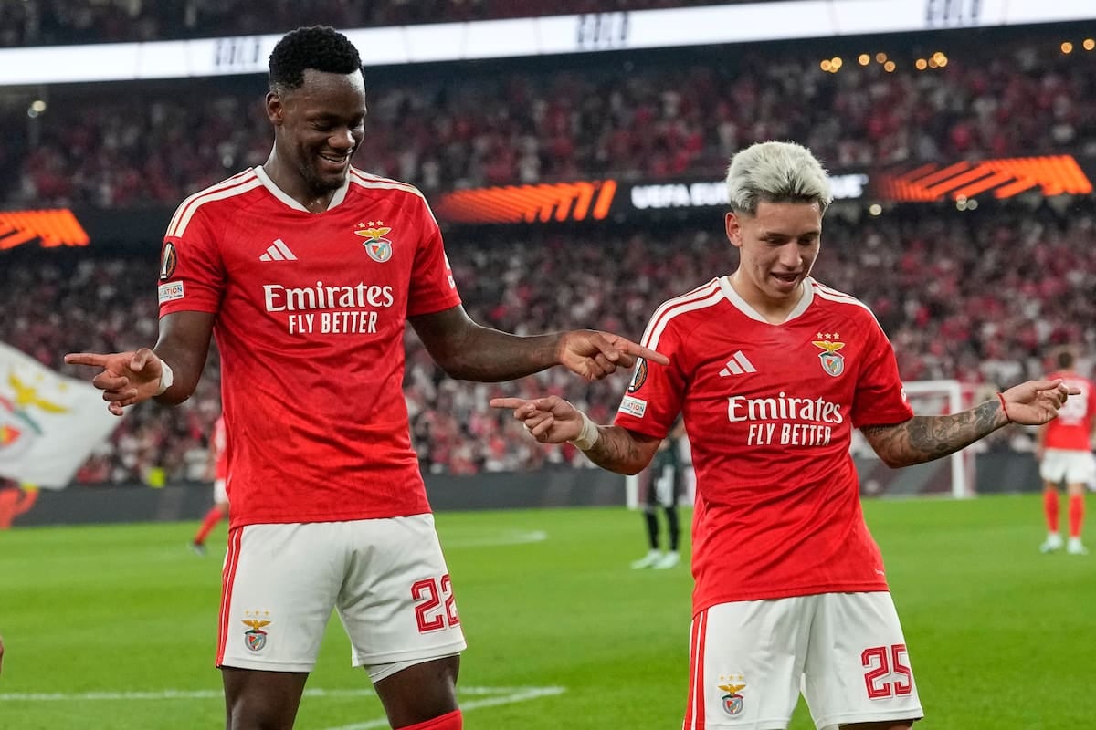 Argentinos en Europa: Prestianni brilla en la paliza de Benfica y Hezze deja su sello en Francia